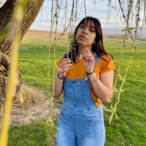 Women's blue jean overalls